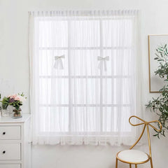 YOUMIKA  -  Magic Strap Free Punch Curtain Living Room Window Shade Balcony & Bedroom Paste Tulle Screen White Sheer French Voile Home Decor