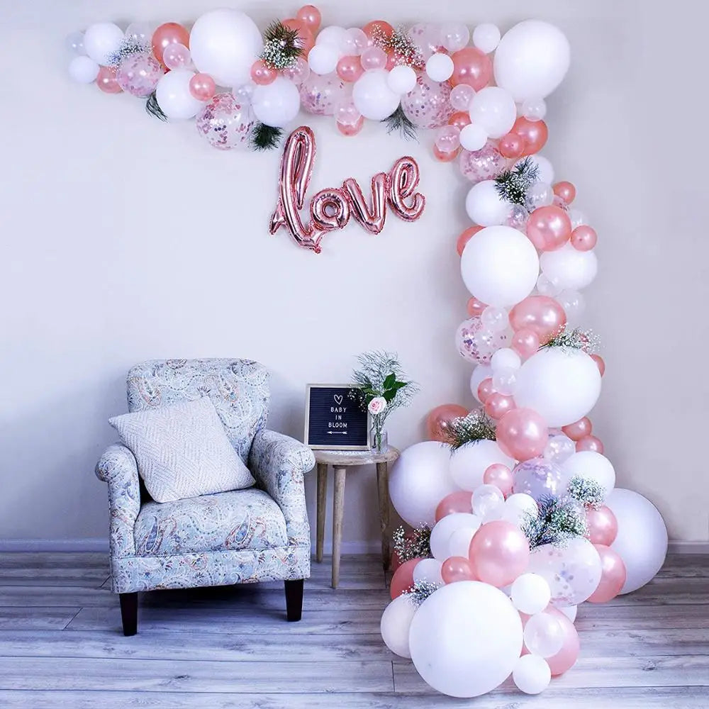 YOUMIKA  -  Gold Confetti Balloons Decorations Clear Balloons 12 Inch Pink Colorful Birthday Christmas Halloween Party Latex Balloon