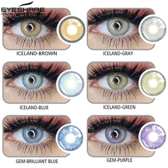 YOUMIKA  -  Natural Color Contact Lenses 1pair Colored Lens for Eyes Yearly Beauty Pupils Colorful Makeup Cosmetic Contact Blue