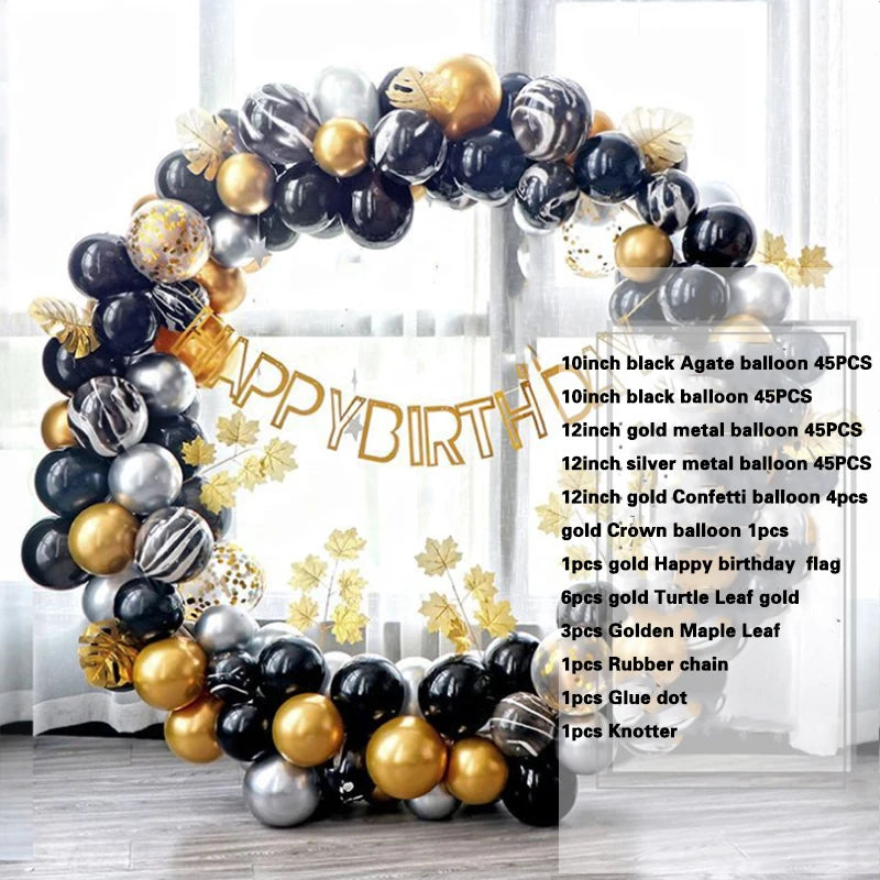 YOUMIKA   -  185pcs Metallic Blue Gold Balloon Arch Kit DIY Garland Balloons Decor for Kid Boy Birthday Baby Shower Wedding party Decoration