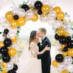 YOUMIKA   -  130Pcs black gold DIY Garland Kit & Balloon Arch Party Supplies Decorations for Bridal & Baby Shower Birthday Wedding Party