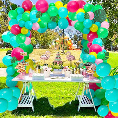 YOUMIKA  -  Green Balloon Garland Latex Balloon Arch Safari Jungle Hawaii Flamingo Party Wild One Birthday Party Decoration Kids Baby Shower