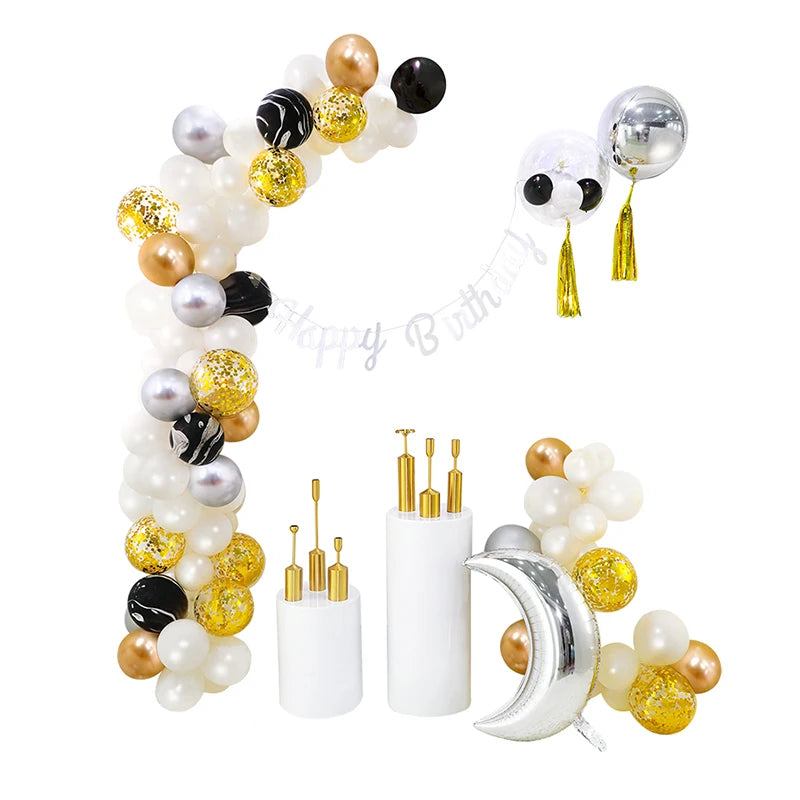 YOUMIKA   -  104pcs Balloon Arch Kit White Silver Latex Garland Balloons Baby Shower Supplies Backdrop Wedding Birthday Party Decor