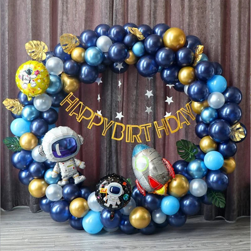 YOUMIKA   -  185pcs Metallic Blue Gold Balloon Arch Kit DIY Garland Balloons Decor for Kid Boy Birthday Baby Shower Wedding party Decoration