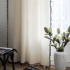 YOUMIKA  -   tulle curtains for window, semi-blackout, cotton blend, Nordic style White Curtains Home