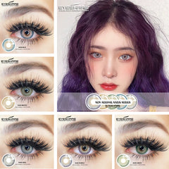 YOUMIKA  -  Colored Contacts Lens Natural 2pcs Blue Brown Color Contact Lenses For Eye Beautful Pupils  Makeup Yearly Contactless