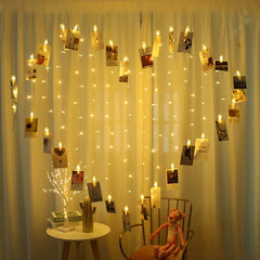 YOUMIKA  -  new year colorful Heart-shaped curtain fairy lights wedding valentine garland decoration Romantic confession atmosphere lighting