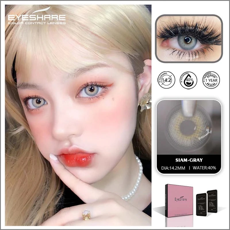 YOUMIKA  -  Colored Contacts Lens Natural 2pcs Blue Brown Color Contact Lenses For Eye Beautful Pupils  Makeup Yearly Contactless