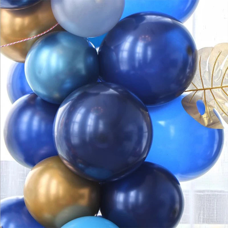 YOUMIKA   -  185pcs Metallic Blue Gold Balloon Arch Kit DIY Garland Balloons Decor for Kid Boy Birthday Baby Shower Wedding party Decoration