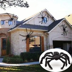 YOUMIKA  -  30cm/50cm/75cm/90cm/125cm/150cm/200cm Black Spider Halloween Decoration Haunted House Prop Indoor Outdoor Giant Decor