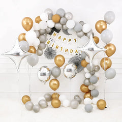 YOUMIKA   -  104pcs Balloon Arch Kit White Silver Latex Garland Balloons Baby Shower Supplies Backdrop Wedding Birthday Party Decor