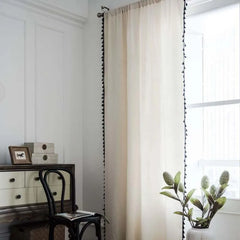 YOUMIKA  -   tulle curtains for window, semi-blackout, cotton blend, Nordic style White Curtains Home