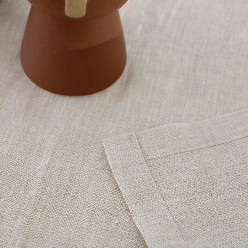 YOUMIKA  -  100%Pure Linen Tablecloth Natural Fabric European Flax Athena Rectangular Tablecloths for Dining Kitchen Indoor & Outdoor TJ7637