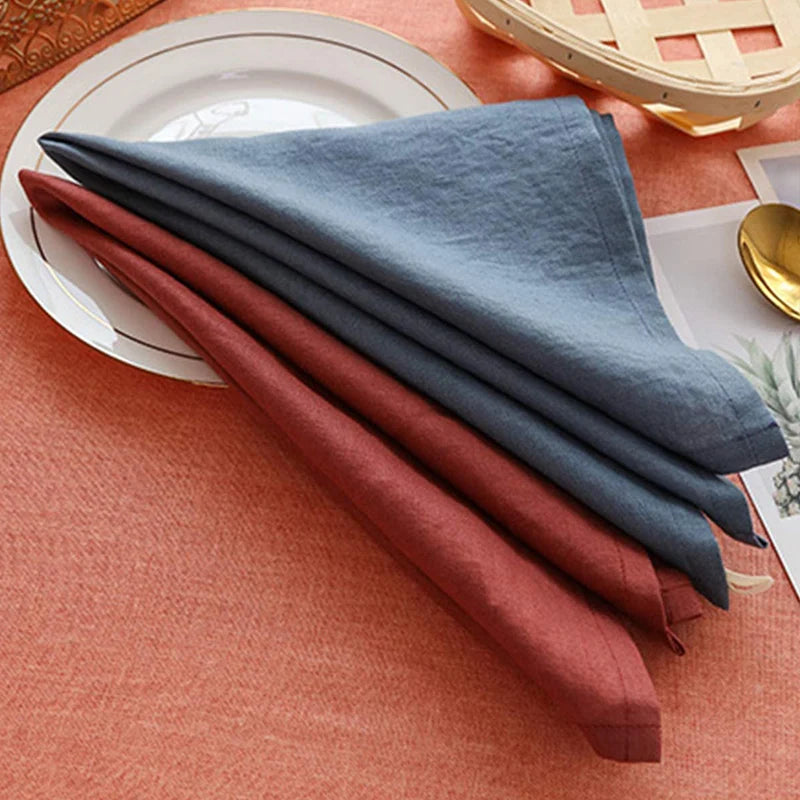 YOUMIKA  -  100% Pure Linen Placemats, Rustic Fabric, Set of 4, Heat Resistant, Machine Washable, Cafe, Kitchen, Dining Table, Place Mats,