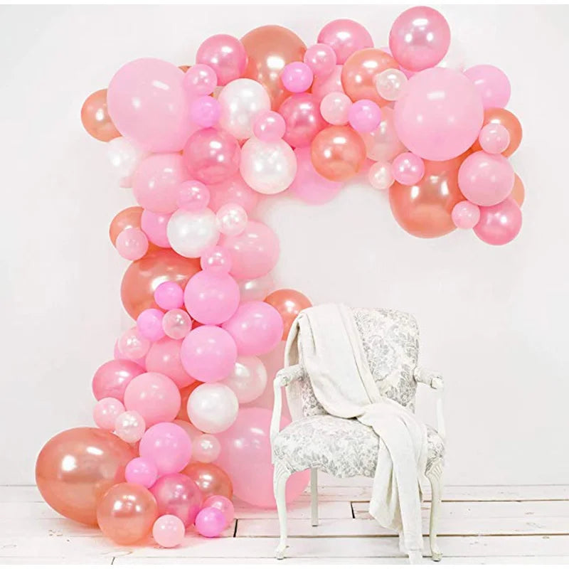 YOUMIKA   -  101pcs Balloons Garland arch Kit White Silver Rose Gold for Girl Kids Birthday Baby Shower Bridal Wedding Party Decoration