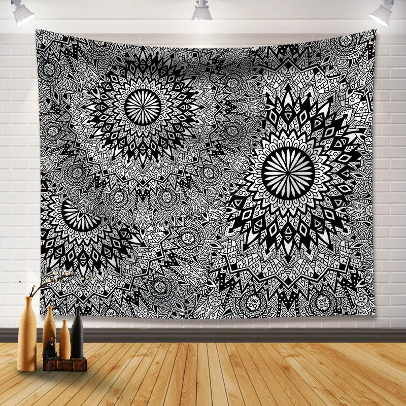 YOUMIKA  -  Indian Mandala Big Tapestry, Wall Hanging, Sandy Beach, Throw Rug, Blanket, Camping, Travel Mattress, Bohemian Sleeping Pad