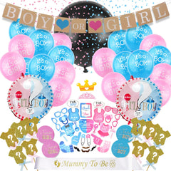 YOUMIKA  -  Gender Reveal Party Decor Supplies 36 Inch Reveal Balloon Baby Shower Decorations Foil Balloons and Boy Or Girl Balloons Decor