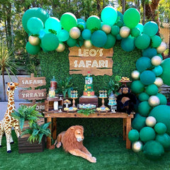 YOUMIKA  -  Green Balloon Garland Latex Balloon Arch Safari Jungle Hawaii Flamingo Party Wild One Birthday Party Decoration Kids Baby Shower