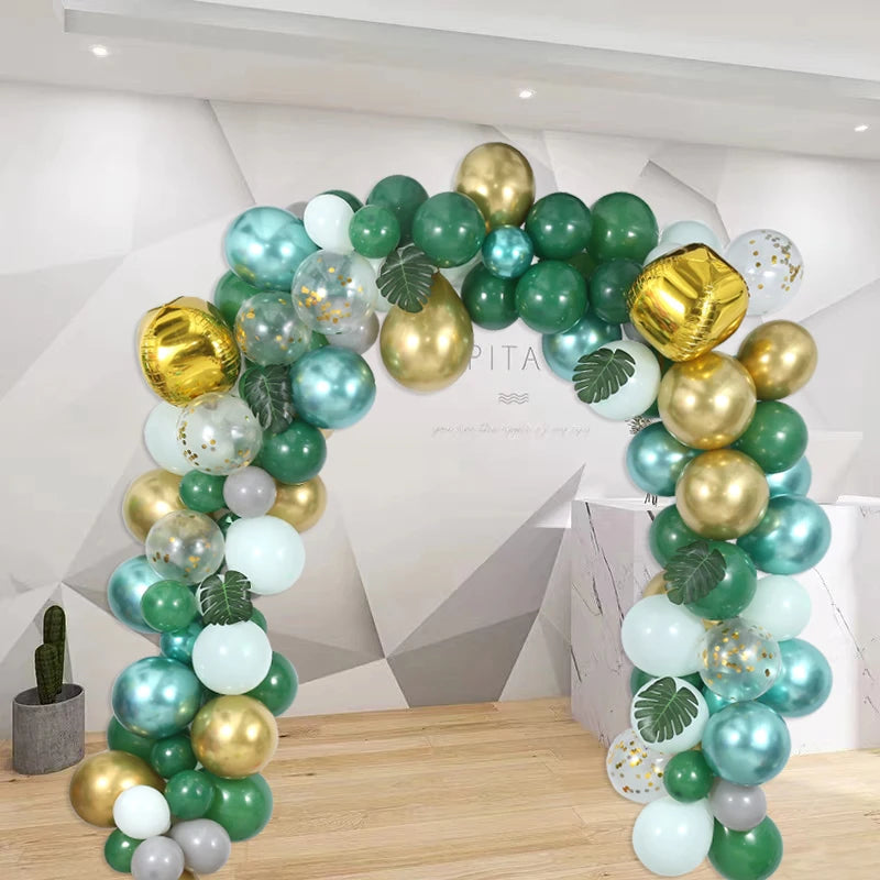 YOUMIKA  -  Jungle Safari Theme Baby Shower Decorations Boy - Balloon Garland Arch Kit Balloon Strip Green Animal Theme Birthday Party Decor