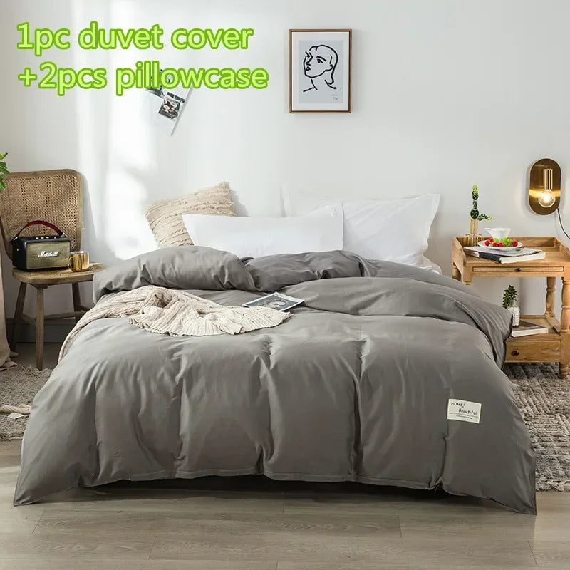 YOUMIKA  -  Fashion Duvet Cover Sets Cotton Gray Quilt Cover Single Double Queen Bedding Sets 2pc Pillowcase Boys Solid Comforter Cover Sets