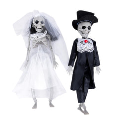 YOUMIKA  -  Halloween Skeleton Couple Ornament Skull Bone Bride And Groom Hanging Decoration for Home Haunted House Horror Props Bar Decor