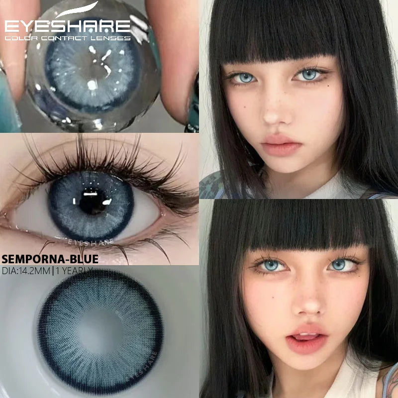 YOUMIKA  -  Natural Colored Contact Lenses for Eyes 1pair New Contact Lenses Blue Colorful Lenses Green Lenses Fashion Colored Lens