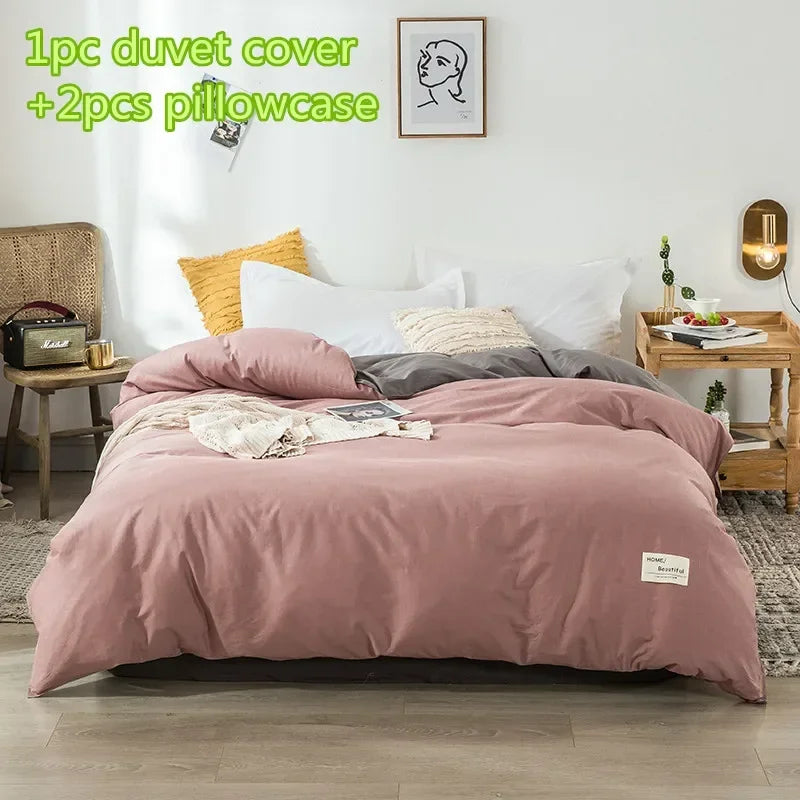 YOUMIKA  -  Fashion Duvet Cover Sets Cotton Gray Quilt Cover Single Double Queen Bedding Sets 2pc Pillowcase Boys Solid Comforter Cover Sets