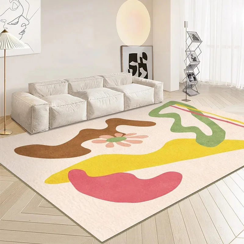 YOUMIKA  -  IG Light Color Living Room Carpet Light Luxury Fresh Cloakroom Plush Rug Coffee Table Bedroom Bedside Soft Mats Ковер Tapis