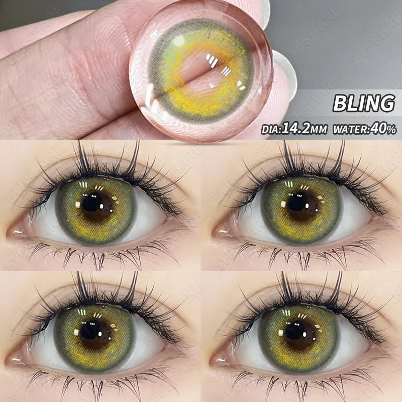 YOUMIKA  -  1Pair Natural Color Contact Lenses for Eyes New Blue Contacts Lenses Yearly Fashion Brown EyeContacts Lens Colored Lens