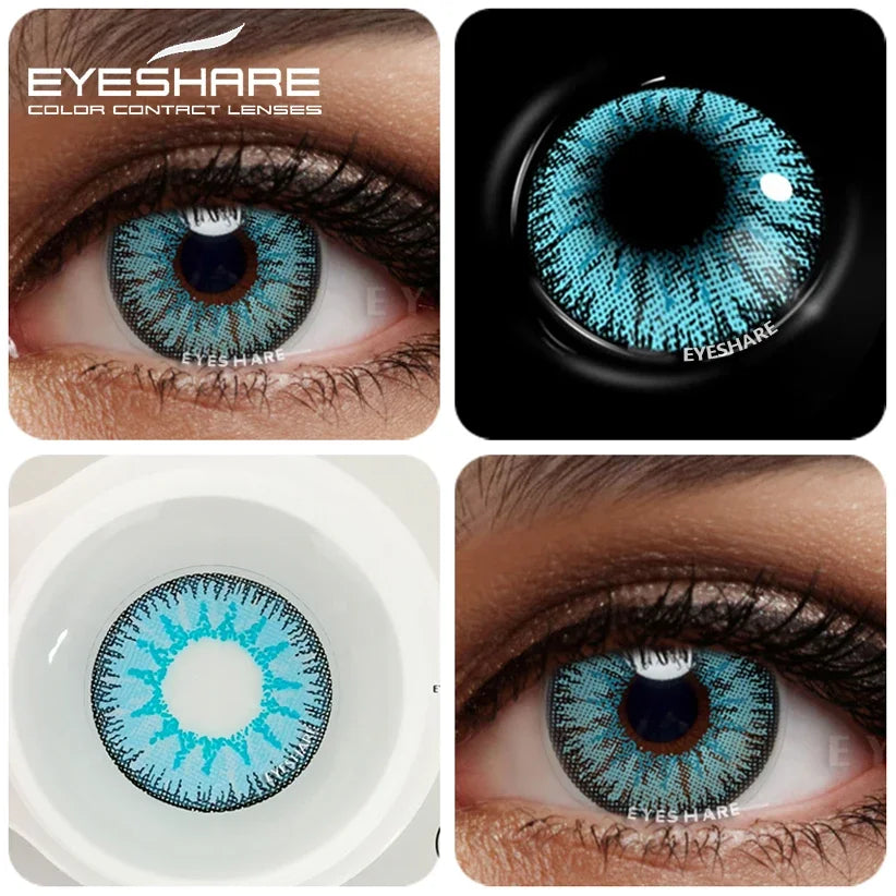 YOUMIKA  -  Cosplay Color Contact Lenses for Eyes 1pair Blue Green Colored Contacts Anime Halloween Yearly Beauty Makeup Crazy Lens