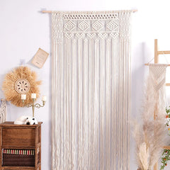 YOUMIKA  - Macrame Curtain Window Doorway, Boho Bathroom Divider, Wall Hanging, Living Room, Bedroom, Bohemian Home Decor, Wedding Backdrop