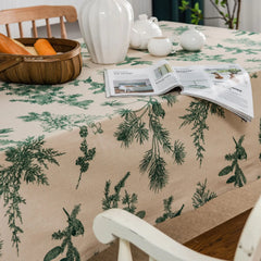 YOUMIKA  -  American Tablecloth For Table Pine Cotton Linen Print Christmas Table Cloth Dining Room Fabric Rectangular Table Coveror