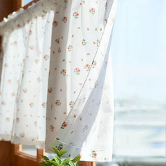 YOUMIKA  -  Dream Rose Beige Semi-Sheer Curtains Panel Floral Farmhouse Small Window Curtains Drapes for Living Room Dining Room and Bedroom