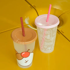 YOUMIKA  -  Summer Plastic 700ml Cup Straw Cup Coffee Milk Tea Water Cup Portable and Recyclable Water Bottle