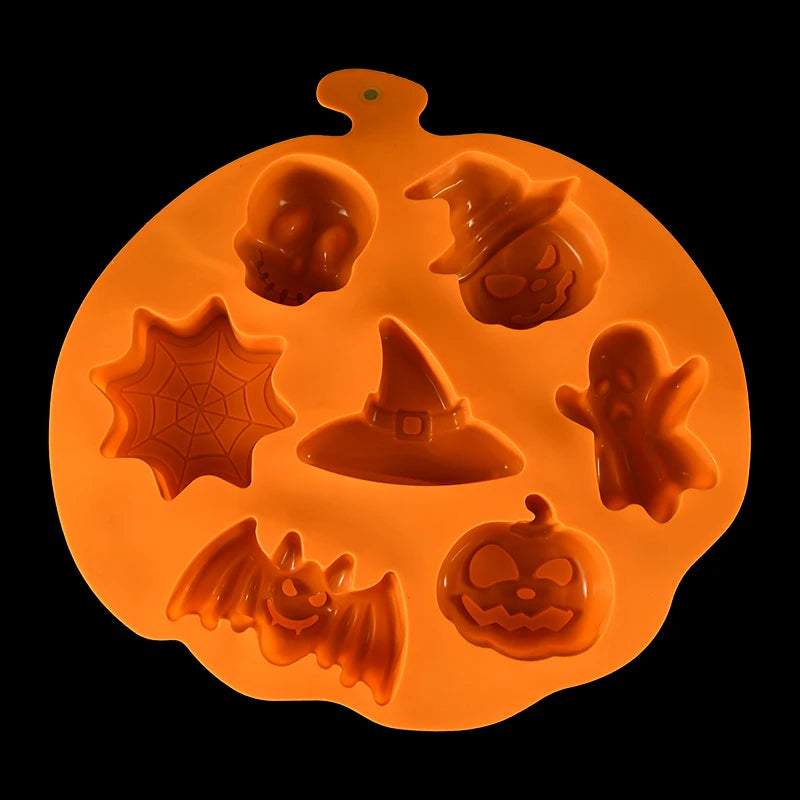 YOUMIKA  -  Halloween Ghost Pumpkin Silicone Mold Chocolate Cookie Candy Mould Halloween Party DIY Baking Tools Cake Decoration Supplies