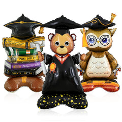 YOUMIKA  -  Graduation Party 4D Standing Balloons Bachelor Cap Bear Owl Foil Balloon Grad Congratulation We Did It Decoration Kids Gift Toy