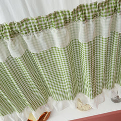 YOUMIKA  -  Farmhouse Curtain Kitchen Buffalo Plaid Valance with Ruffles Classic Country Grids Gingham Checkered Window Treatment Home Décor