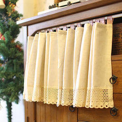 YOUMIKA  -  Farmhouse Kitchen Curtains Linen Textured Tier Curtain Tab Top Short Window Treatments Light Filtering for Bathroom Laundry Room