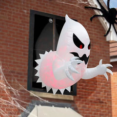 YOUMIKA  -  Unique Giant Window Ghost Scary Phantom Coming Out Of Window Blow Up Inflatable Halloween Party Outside Yard Garden Lawn Decor