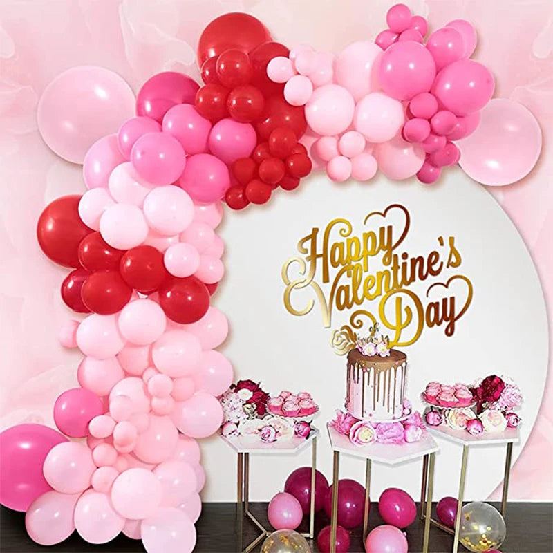 YOUMIKA  -  150Pcs Valentine's Day Balloon Garland Arch Kit for Women Girls Mother's Day Wedding Engagement Anniversary Party Decoration