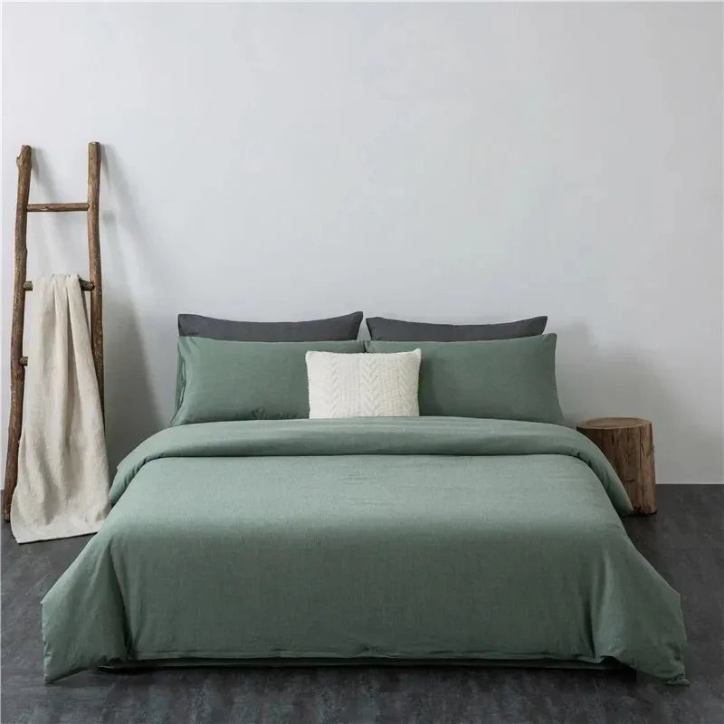 YOUMIKA  -  New Comfortable Fabric Solid Duvet Cover Double Bed Family Duvet Cover