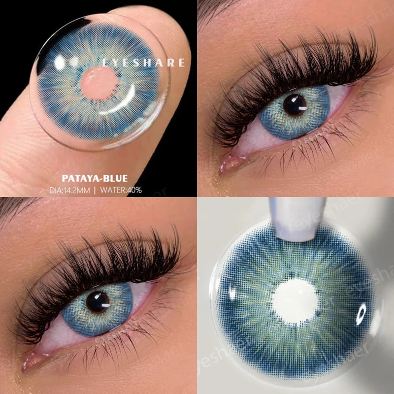 YOUMIKA  -  2pcs Natural Color Contact Lenses for Eyes Gray Contact Lens Yearly Fashion Blue Contact Lens Colored Eye Contacts