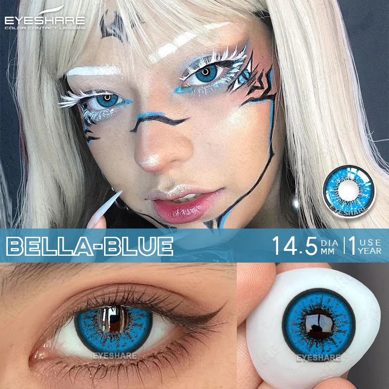 YOUMIKA  -  Halloween Contact Lenses 1Pair Color Contact Lenses for Eyes Red Lenses Cosplay Colored Lenses Blue Eye Contacts Yearly