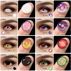 YOUMIKA  -  Cosplay Color Contact Lenses 1Pair Anime Halloween Makeup Blue Colorful Contact Lens For Eyes Colored Yearly Contacts