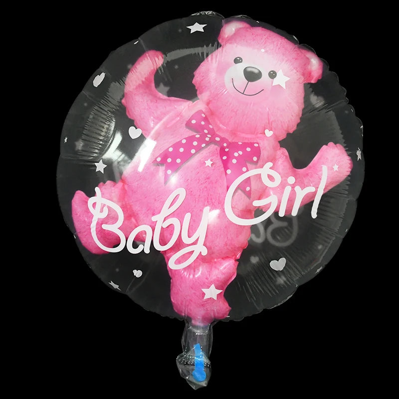 YOUMIKA  -  4D Transparent Baby Shower Boy Girl Bear Bubble Ball Kids 1st Birthday Party Blue Pink Helium Balloon Gender Reveal Decoration