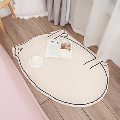 YOUMIKA  -  Bedside Carpet Cute Kitten Cartoon Printed Special-shaped IG Plush Rug Fashion Home Decoration Children's Bedroom Fluffy Mat