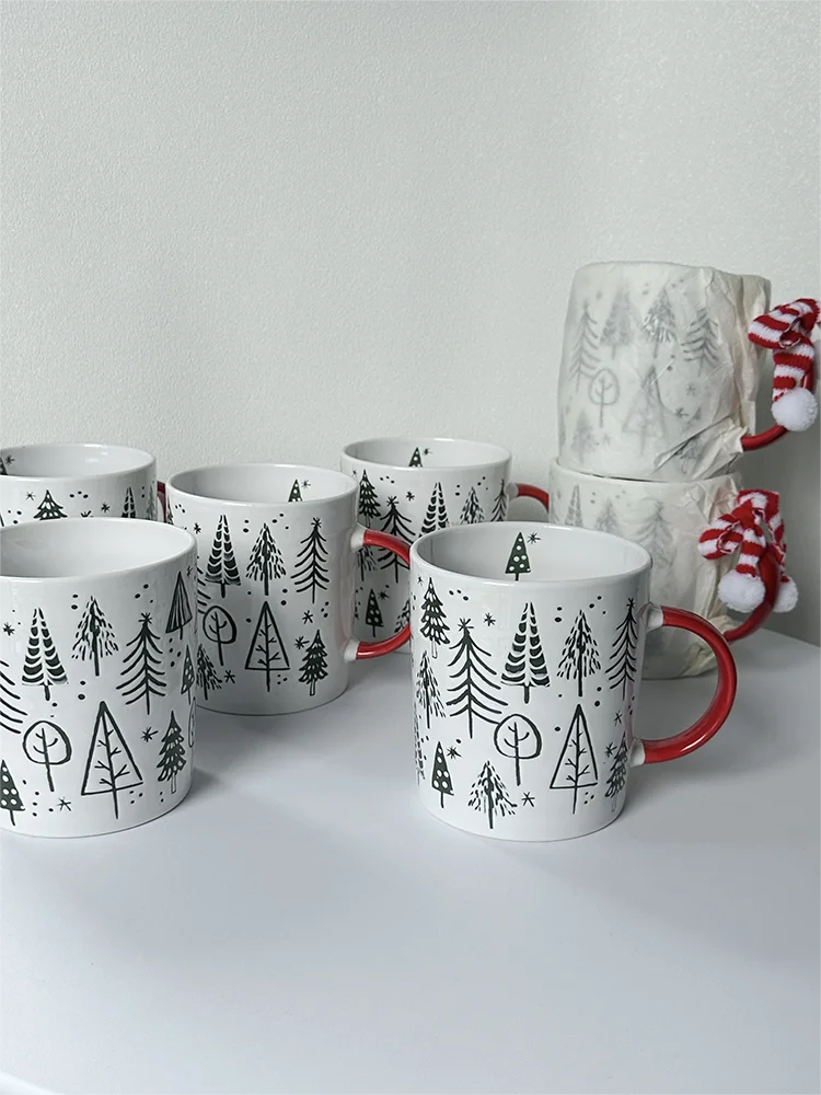 YOUMIKA  -  New Christmas Mug, Large Capacity Water Cup Handle, Ceramic Cup, Holiday Gift Cute and Fun Unique Kitchenware