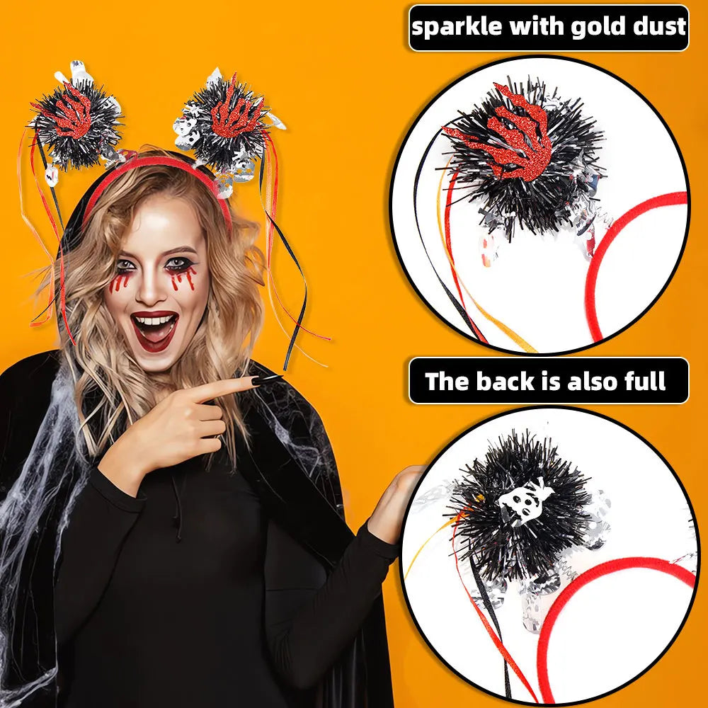 YOUMIKA  -  Funny Halloween Spider Ghost Pumpkin Hair Hoop Headband Halloween Headpiece Hair Accessories for kids Adult Gifts Cosplay prop