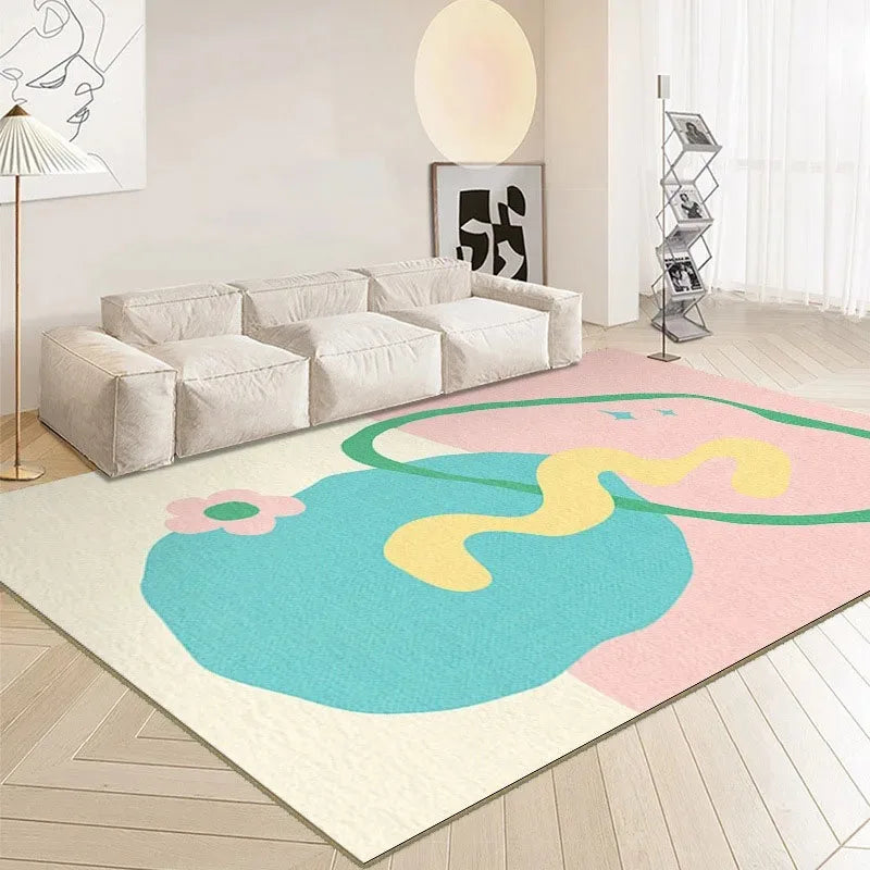 YOUMIKA  -  IG Light Color Living Room Carpet Light Luxury Fresh Cloakroom Plush Rug Coffee Table Bedroom Bedside Soft Mats Ковер Tapis