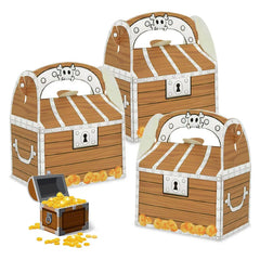 YOUMIKA  -  5Pcs Pirate Treasure Chest Candy Gift Box Bag for Halloween Kids Birthday Party Cookie Dessert Packing Christmas Decorations